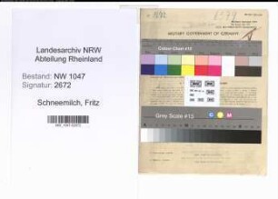 Entnazifizierung Fritz Schneemilch , geb. 10.04.1898 (Polizist)