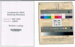 Entnazifizierung Ludwig Scherer , geb. 20.10.1904 (Verlagsangestellter)