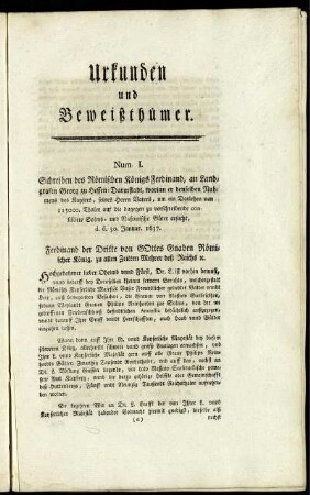 Urkunden und Beweißthümer.