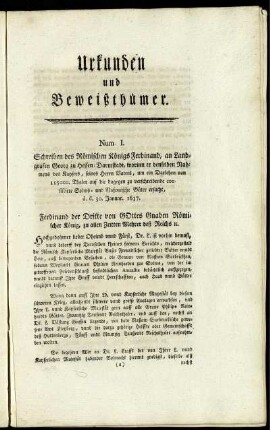 Urkunden und Beweißthümer.