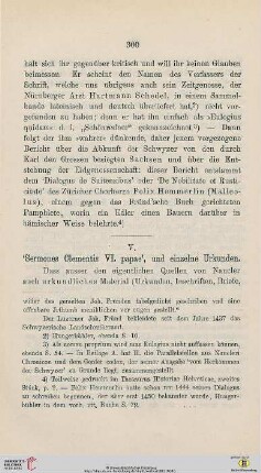 V. „Sermones Clementis VI. papae“, und einzelne Urkunden