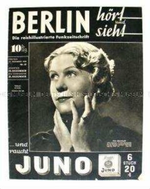 Illustrierte Programmzeitschrift für den Rundfunk "Berlin hört und sieht" u.a. mit einem Bildbericht zur Einweihung des Grenzlandsenders Saarbrücken