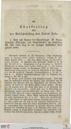 42. Charfreitag oder der Gedächtnißtag des Todes Jesu