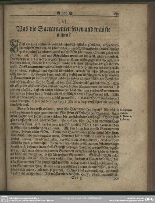 LVI. Was die Sacramenten seyen und was sie nutzen?