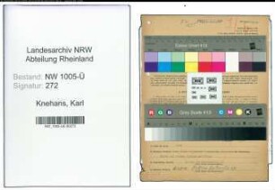 Entnazifizierung Karl Knehans , geb. 23.03.1895 (Techn.Angestellter)