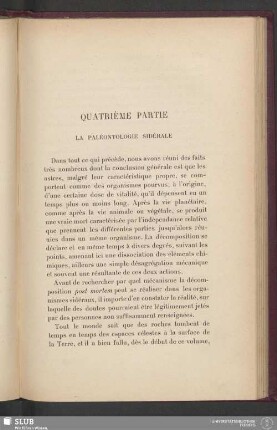 Quatrième Partie. La Palèontologie Sidérale