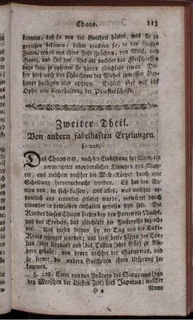 Zweiter Theil. Von andern fabelhaften Erzelungen.