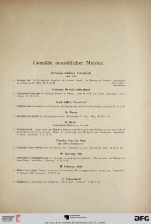Gemälde neuzeitlicher Meister (Nr. 1-158)