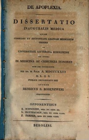 De apoplexia : diss. inaug. med.
