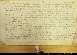 Graf Otto von Rietberg schenkt seiner Frau Anna von Esens sein Haus in Rietberg Anhängendes Siegel erhalten