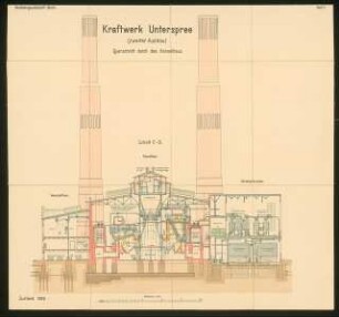 Kraftwerk Unterspree, Berlin-Ruhleben Erweiterung: Querschnitt 1:100