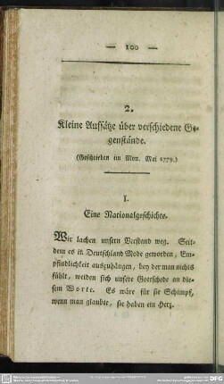 2. Kleine Aufsätze über verschiedene Gegenstände