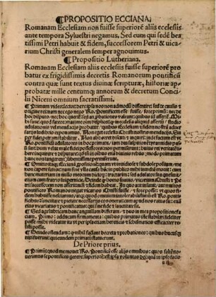 Resolvtio Lvtheriana Svper Propositione Sva Terciadecima De Potestate Papae