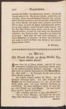32. Brief. - Lezter Brief.