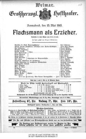 Flachsmann als Erzieher