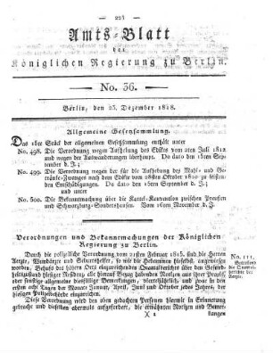 No. 36, 23. Dezember 1818