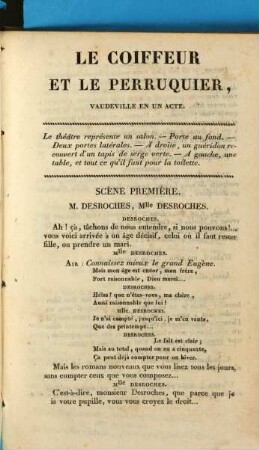 Le coiffeur et le perruquier : vaudeville en un acte