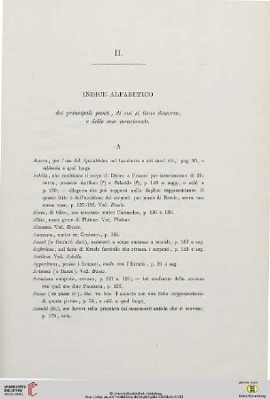 II. Indice Alfabetico