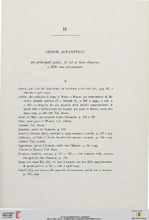II. Indice Alfabetico