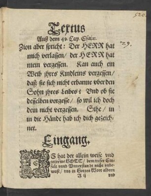 Textus Auß dem 49. Cap. Esaiae.