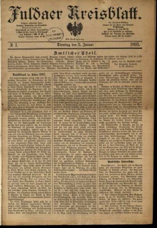 Ausgabe vom Dienstag, den 03. Januar 1893.