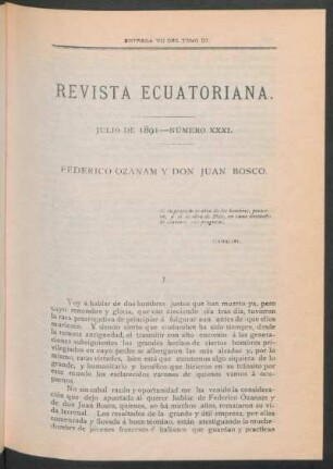 Julio de 1891 - Número XXXI.