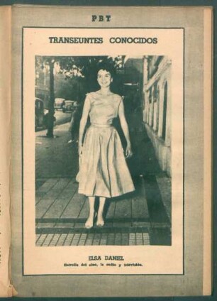 Elsa Daniel, estrella del cine, la radio y televisión [Fotografía] : Transeúntes conocidos