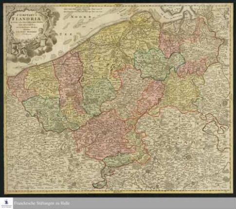 COMITATUS FLANDRIAE : in omnes eiusdem subiacentes Ditiones cum adiacentibus accuratißime divisus