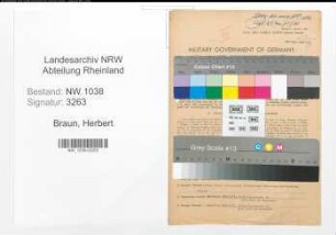 Entnazifizierung Herbert Braun , geb. 15.07.1893 (Postbeamter)