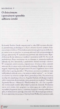 Rozdział V O dziecinnym i poważnym sposobie odbioru sztuki