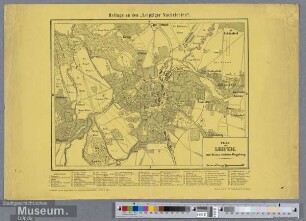 Plan von Leipzig und dessen nächster Umgebung