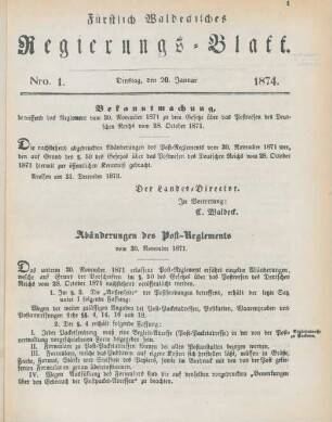 20. Januar-22. December = Nro. 1-18