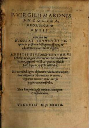 Bucolica, Georgica, Aeneis