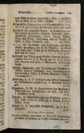 143-147, Livres étrangers