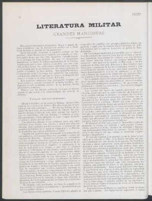 Literatura militar - Grandes maniobras