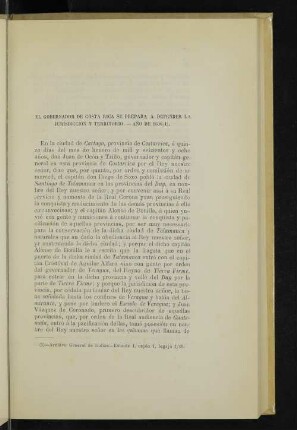 El gobernador de Costa Rica se prepara á defender la jurisdicción y territorio. - Año de 1608 (1).