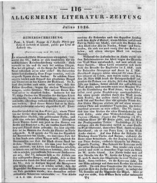 Laborde, L. de: Voyage de l'Arabie Pétrée. Paris: Giard 1830 (Fortsetzung von Nr. 115)