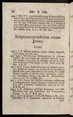 40-111, Scriptores praefertim recentiores