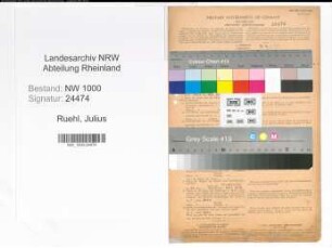 Entnazifizierung Julius Ruehl, geb. 24.02.1891 (Verm.Obersekretaer)