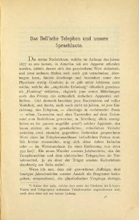 Das Bell'sche Telephon und die Sprachlaute