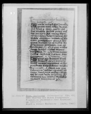 Blatt aus einem Stundenbuch