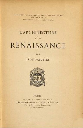 L' Architecture de la Renaissance