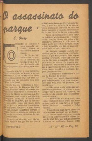 O assassinato do parque : [Novella completa]