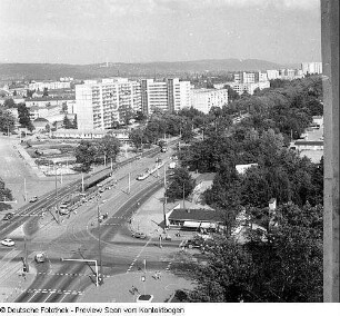 Dresden, Nachtaufnahme, Serie: "Baugebiet Stübelallee", Bau der 6-geschossigen Wohnhäuser