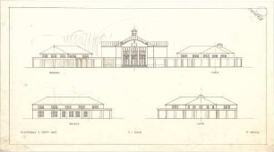 Pfann, Paul; München - Theresienhöhe; Ausstellung München 1908 - Basar, Theater u. Cafe (Ansichten)