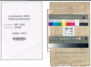 Entnazifizierung Hans Jaeger , geb. 12.09.1889 (Dentist)