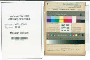 Entnazifizierung Wilhelm Moelder , geb. 17.07.1906 (Bademeister)