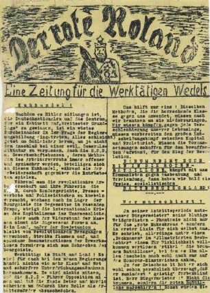 "Der Rote Roland". Eine Zeitung für die werktätigen Wedels. Kuhhandel