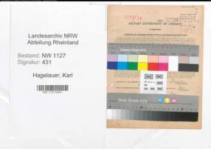 Entnazifizierung Karl Hagelauer , geb. 05.11.1888 (Kaufmann)
