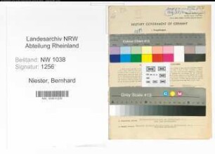 Entnazifizierung Bernhard Niester , geb. 26.09.1879 (Kaufmann)